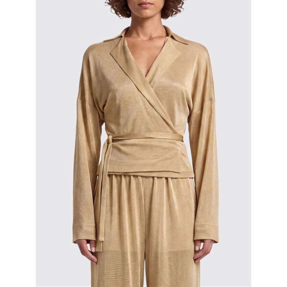 Wrap Shirt Alberta Ferretti In Viscose And Lurex With Rever Collar